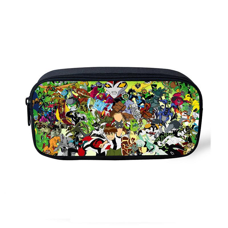 Ben 10 Print Cosmetic Bag Pencil Case Boys Girls Stationary Bags Canvas Pencil Box Teenagers School Supplies