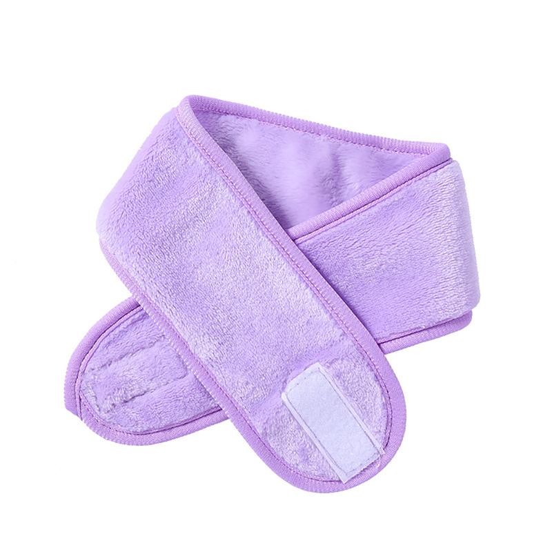 Flannel Headband Double Sided Stretchy Solid Color Head Wrap Hair Bands With Magic Stickers (9 X