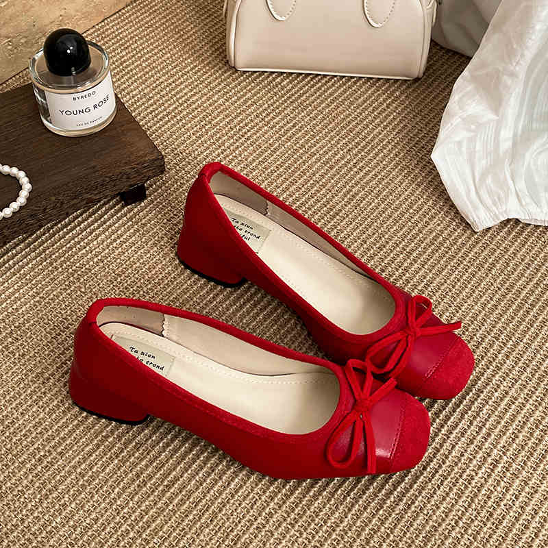 

Дизайнерские винтажные женские туфли Мэри Джейн с бабочкой и бантом, модные элегантные туфли на низком каблуке для вечернего платья 35 красный