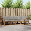 Outdoor Sofa Set with Cushions 5 Pcs Natural and Light Grey
