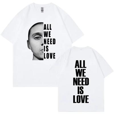 Canserbero All We Need Is Love Merch T Shirt Men's Women Fashion Vintage Short Sleeve T-shirts  Casual Oversized T Shirts