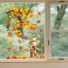 Harvest Pumpkin Turkey Window Clings Decorations Autumn Acorns Cornucopia Reusable Static Window Decals for Fall