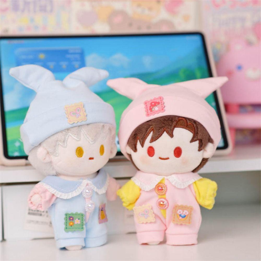 Little Devil Doll Clothes Multicolor Doll Mini Pajamas Kawaii Doll Jumpsuits Cap Set for Labubu