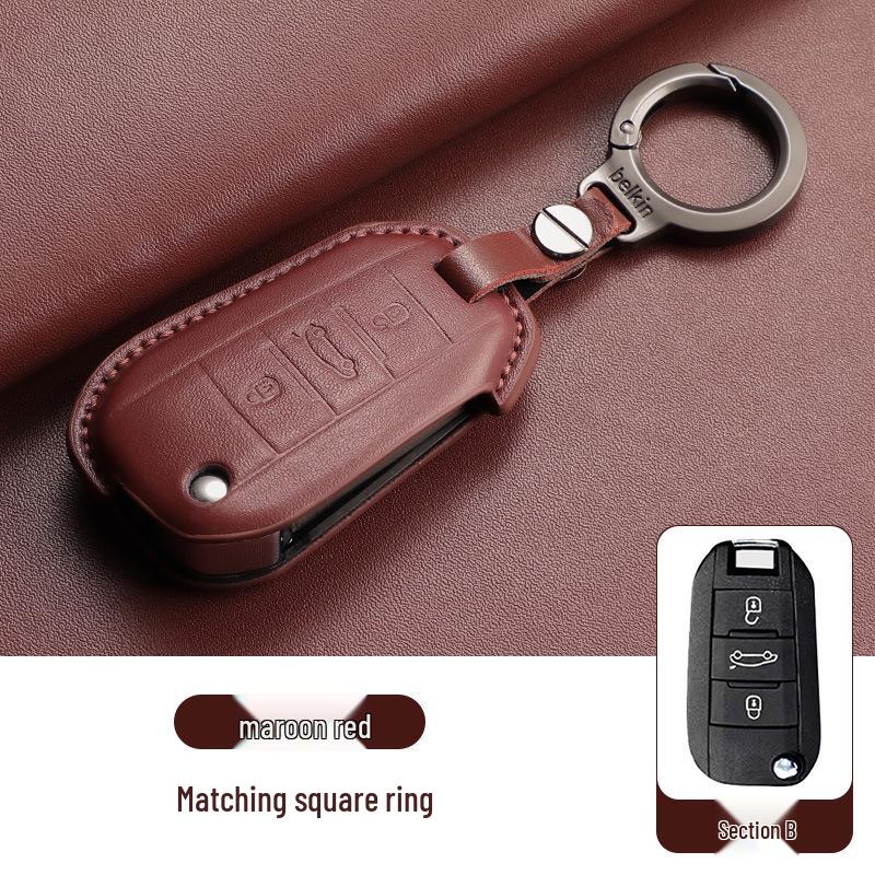 Echte Leder Autoschlüsselhülle für Citroen C3 Picasso/C5
