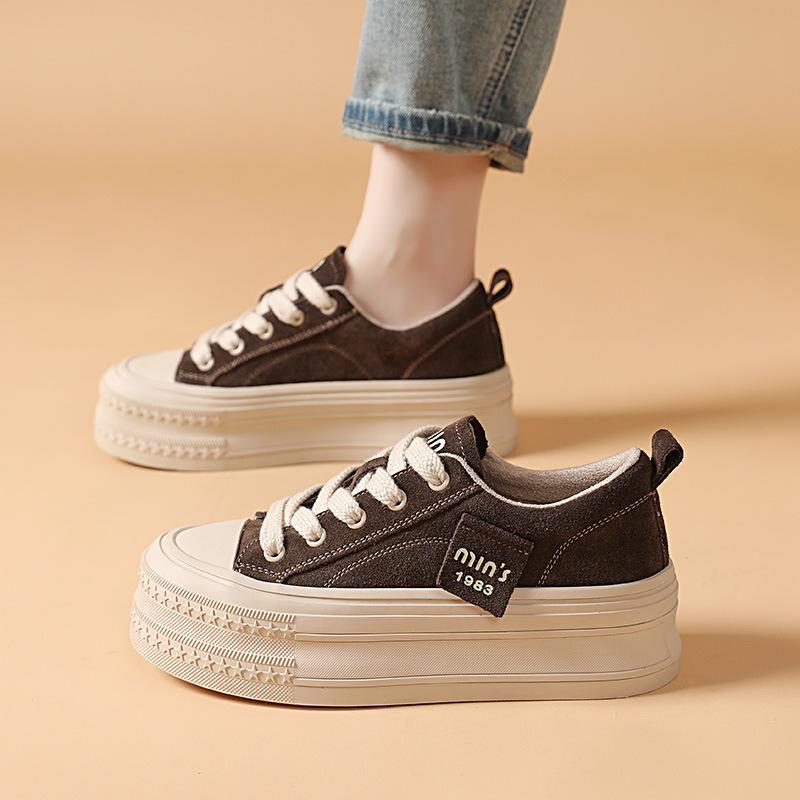 

Leather fashion suede platform versatile board shoes women s 2 autumn and winter new comfortable and warm plus 35