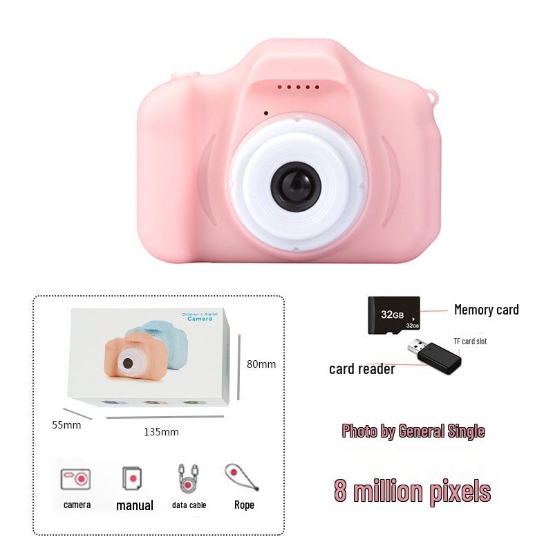 Çocuk HD Dijital Çizgi Film Kamera - Çocuklar İçin Mini Oyuncak Doğum Günü Hediyesi