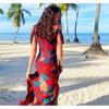 Women's Summer Printed Halter Sleeveless High Waist One Shoulder Long Dresses