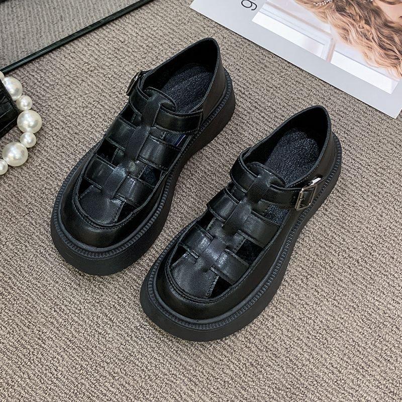 4143 thick-soled Mary Jane small leather shoes women's new skirt light mouth single shoes