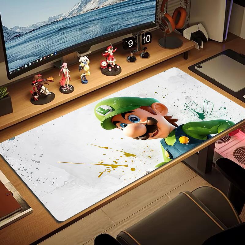 Luigi & Mario Car Trip Print Cushion Non-slip Laptop Tablet Big Mousepad XXL Mat Mini PC Playmat With Lock edge