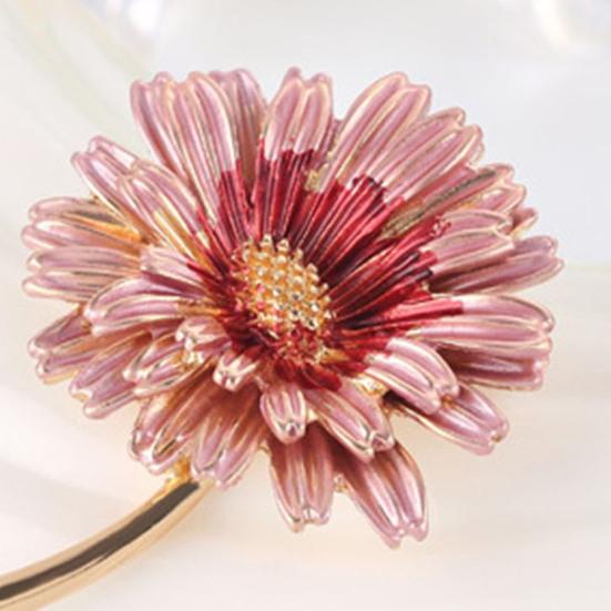 Women Brooch Gradient Enamel Flower Design Brooch Suit Lapel Sweater Dress Coat Badge Weddings Parties Daily Wear