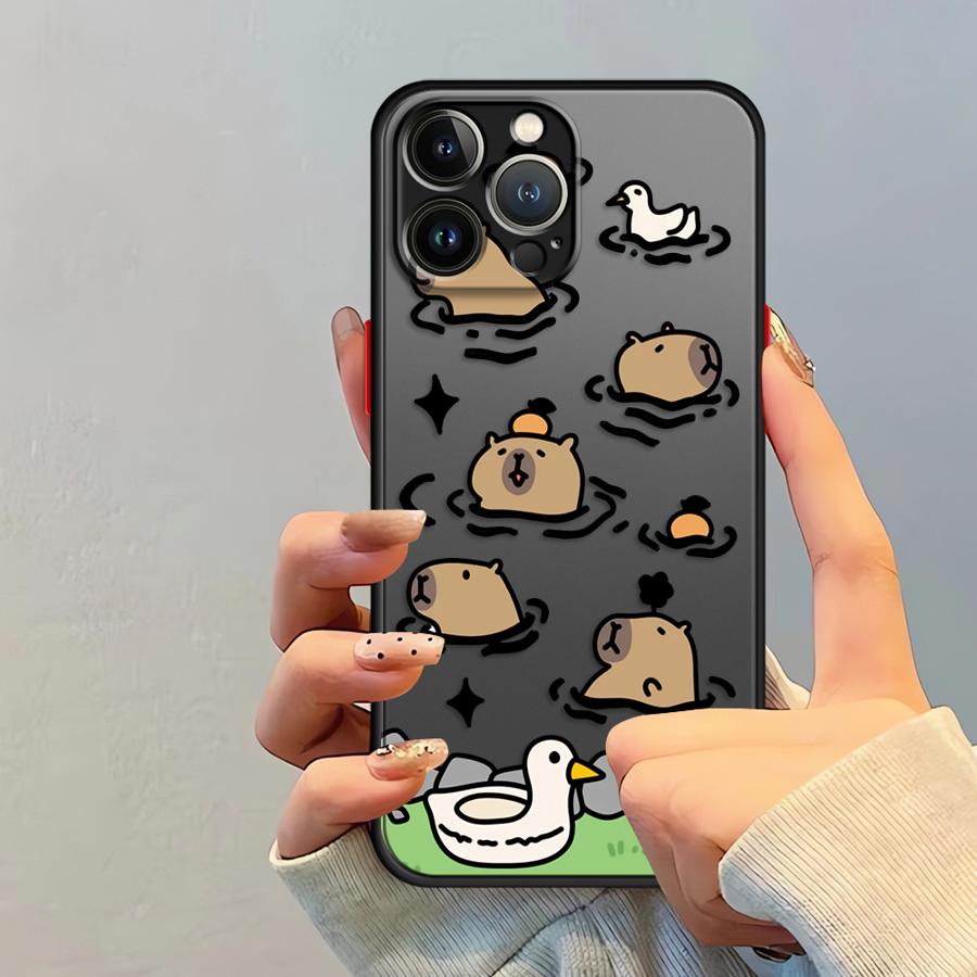 Capybara Cartoon Funda Back Phone Cover Case for iPhone 17 Pro Max 13 Mini Air 12 15 XS XR 11 16 Plus 14 7 8 SE
