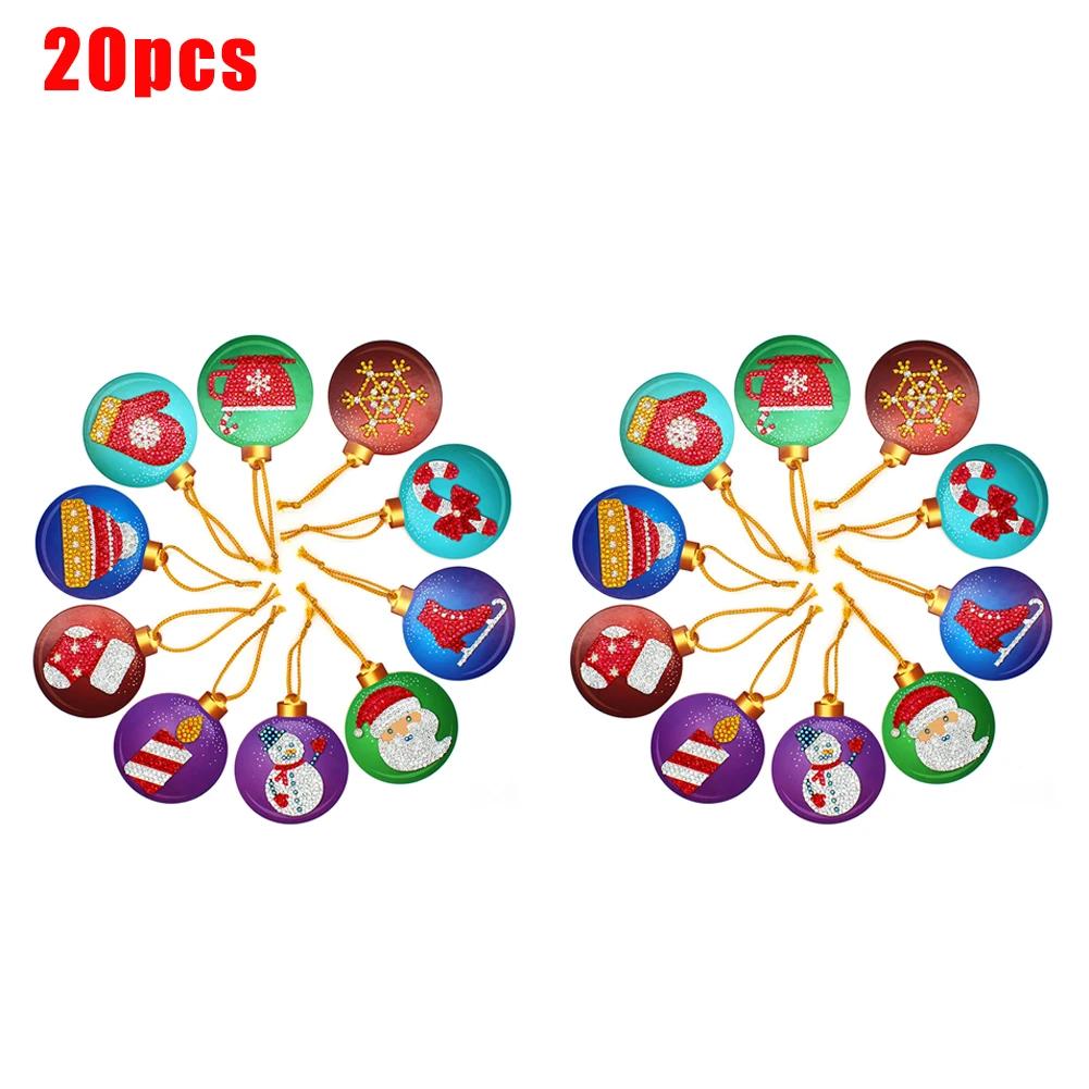 10/20/30pcs DIY Full Drills Diamond Painting Christmas Tree Pendant Hanging Ornament Christmas Decoration Natal Navided