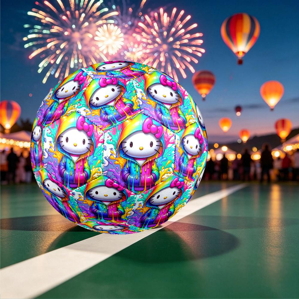 Size 5 Soccer Ball - Outdoor Sport Football with Lovely Cat Pattern, Ideal Gift for Birthdays, Christmas, Father's Day, Graduation