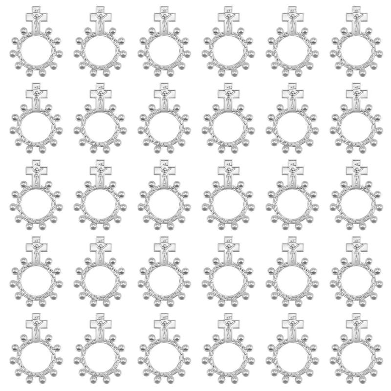 Постоянный Металлический Набор Украшений Розарий Кольцо Шарм Цепочка Шарм Автомобиль Дом Духовные Украшения серебряный