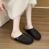 Fashion Versatile Bag Head Half Slippers 2025 Summer New High-end Outer Wear Cool Slippers Home Soft Bottom Cool Slippers