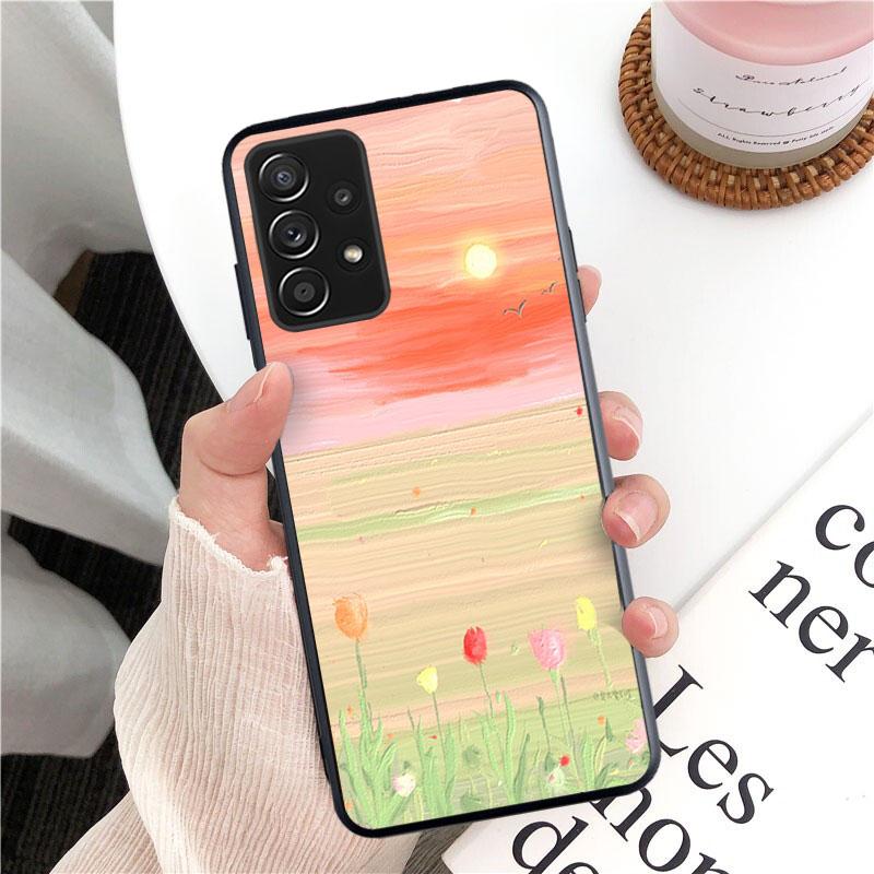 Coque de téléphone Peinture à l'huile Fleurs pour Samsung Galaxy A13 A22 A12 A32 A71 A11 A21S A33 A52 A72 A51 A50 A70 A31 M31 Funda Coque Case