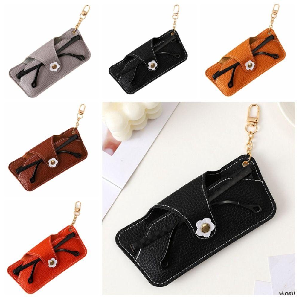 Korean Flower Glasses Case With Keychain Eyeglasses Protective Box Soft Eyewear Holder  Women