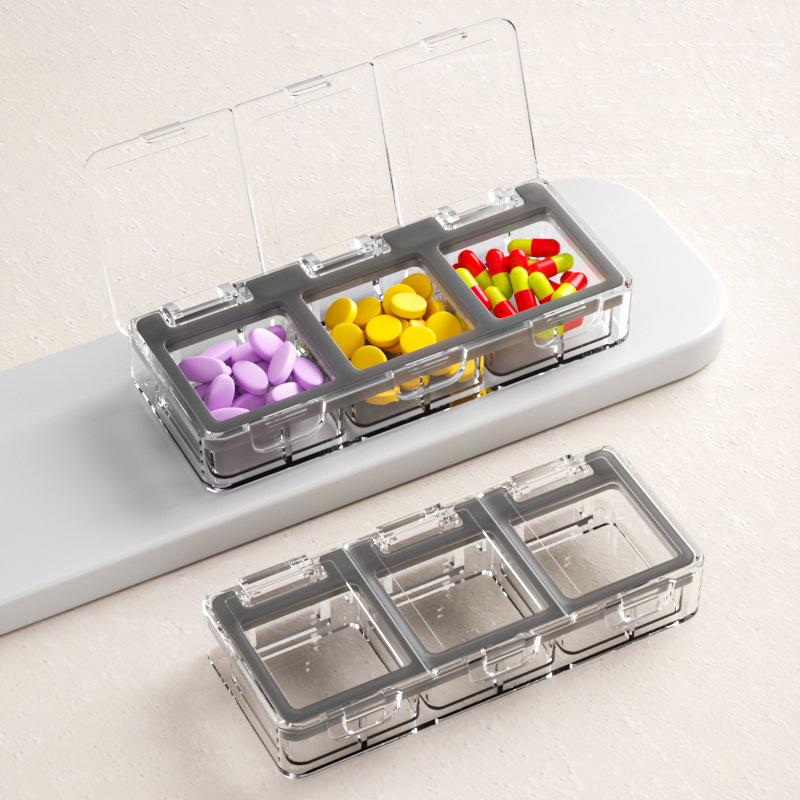 

Travel Pillbox - Three-Compartment Design, For Storing Everyday Medications