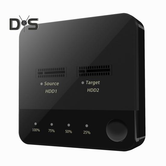 

Док-станция для внешнего жесткого диска с двумя отсеками, универсальный, простой в использовании, портативный дубликатор твердотельных накопителей M.2 со светодиодным индикатором чёрный