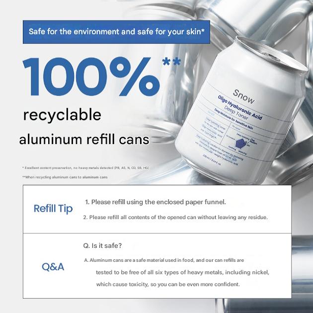 The Lab by Blanc Doux Oligo Hyaluronic Acid Deep Toner Refill Can, 238ml, 2 pieces