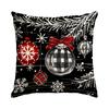 1/4Pcs Black Christmas Pillowcases, Bow Christmas Balls, Christmas Tree Print Design Cushion Covers, Christmas Decorations