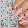 2PCS 3D Embossed Floral Nail Art Stickers Spring Summer Self-Adhesive Nail Decals