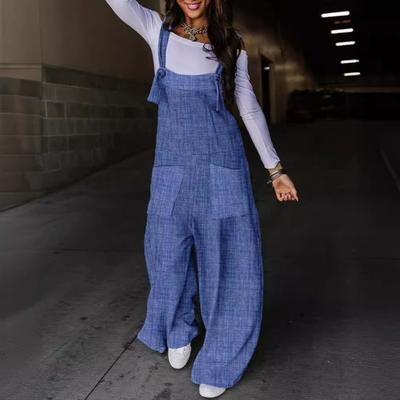 Printed Waist Strap Jumpsuit Trousers Women