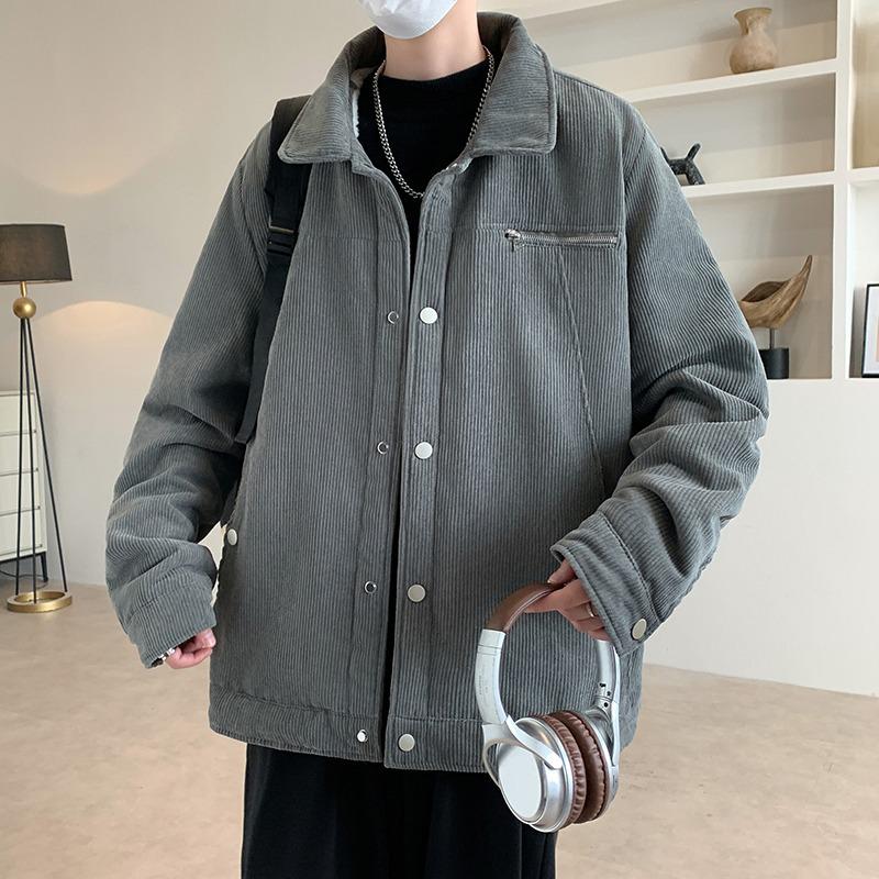 Men's Plus Size Casual Korean Lapel Cardigan Jacket for Autumn and Winter