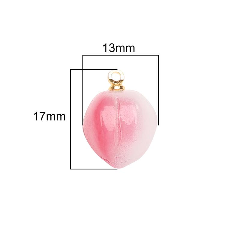 5 ks/balení skleněný přívěsek broskev DIY náramek náhrdelník náušnice šperky doplňky