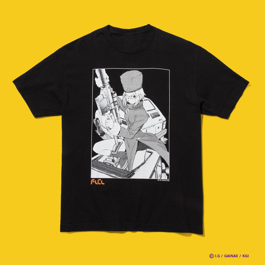 Anime FLCL Print T-shirts Summer T-shits Oversized Y2k Graphics Short Sleeve High Street Heavy Cotton Top Men Women T-shirts Tee