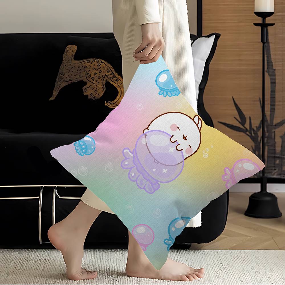 Korean Cute M-Molanges Rabbit Pillow Cover for Bedroom Room and Living Room Sofa Decorative Cushion Cover