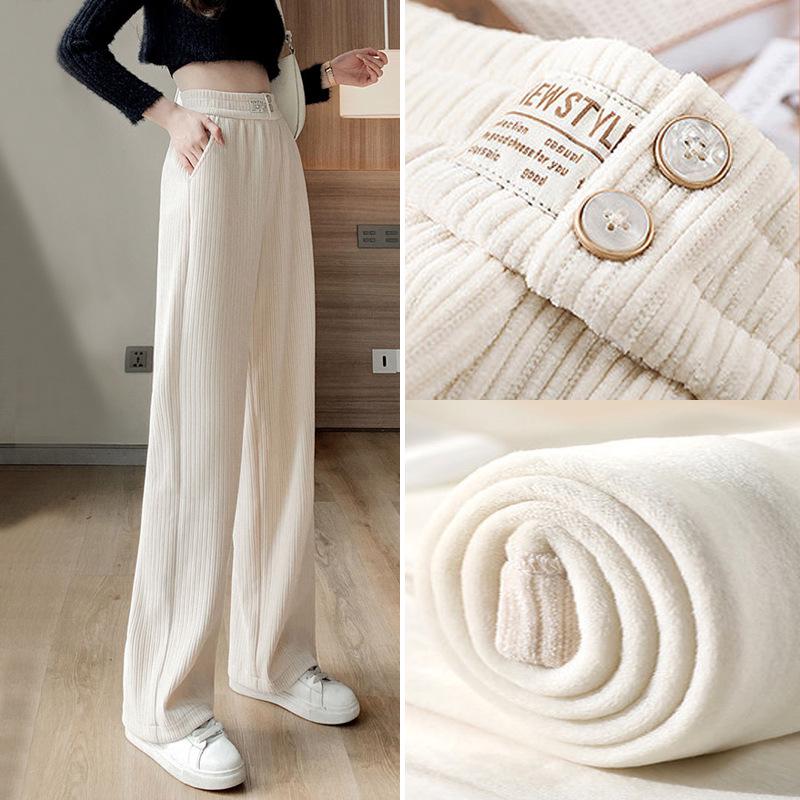 

High-Waisted Women s Corduroy Harem Pants - Wide Leg, Slimming, Plus Size, with/without Fleece 2XL