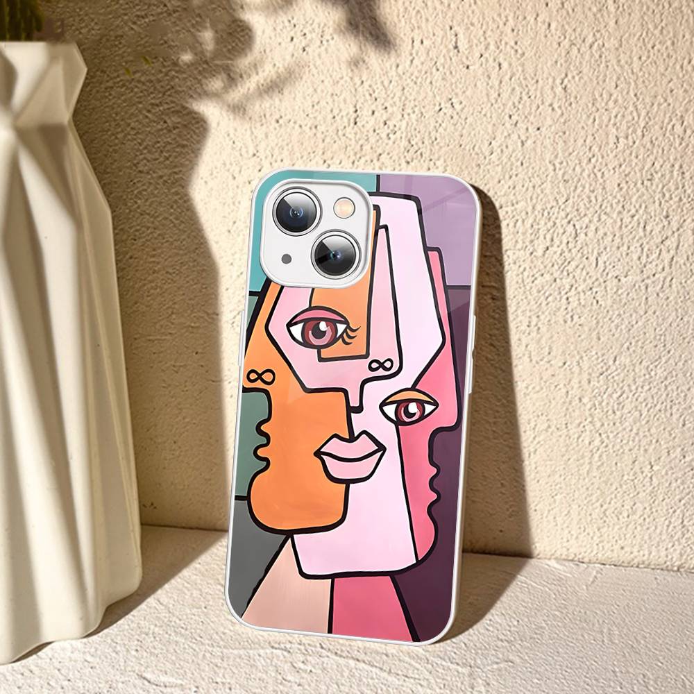 Picasso Abstract Art For IPhone 14 13 12 Mini 11 Pro XS Max X XR 14 Plus Tempered Glass Cover