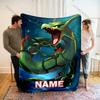Pokemon Rayquaza Printed Blanket with Name or Text- Ultra Soft & Cozy Gift Present,Warm Lightweight Throw for Bed,Couch & Travel