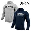 2 In 1 Hoodie for Man California Print Autumn Winter Daily Casual Sporty Sweatshirt Home Outdoor Comfort Warm Fashion Pullover