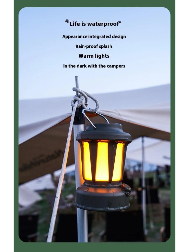 Portable Solar Camping Lantern LED Cold and Warm Dimming 3 Lighting Modes Camp Light Outdoor Hiking Climbing Camping Tent Lamp