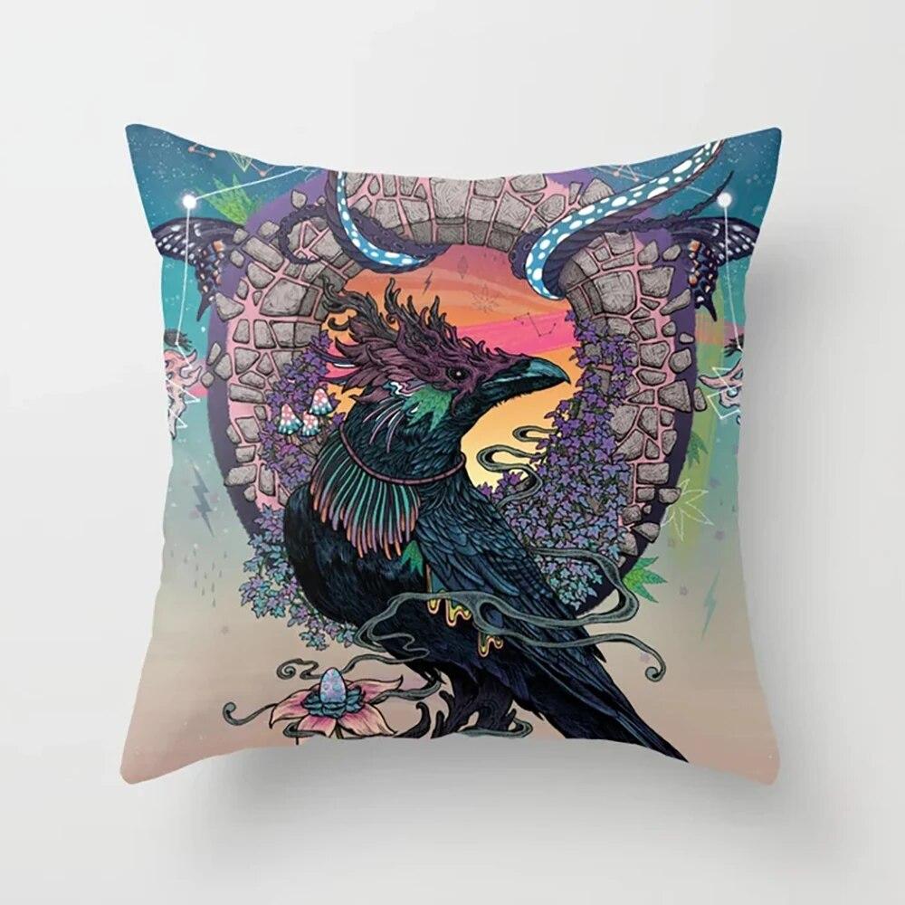 Cushion Covers Japanese Mythology Printed Pillow Cases for Bedroom Living Room Home Decor