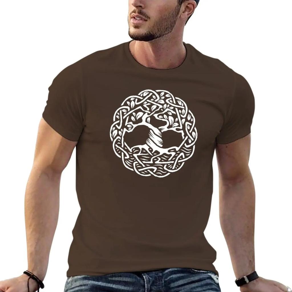 New Celtic Tree of Life TShirt Man Clothes Anime Tshirt Workout Shirts for Men Summer Fashion New Arrival Cotton Short Sleeve