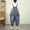 Tuta in Denim 2025 Nuova Larga Casual Moda Decalcomania Tuta in Denim a 7 Punti Streetwear Femminile Pantaloni Jeans Casual da Donna