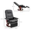 Reclining Swivel Chair With Footrest Black