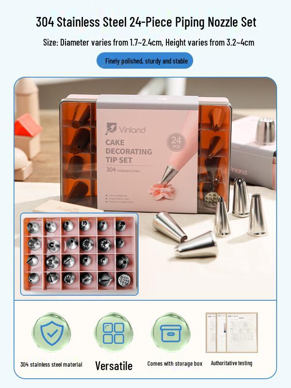

Zhaoran 24-Piece 304 Stainless Steel Piping Nozzle Set