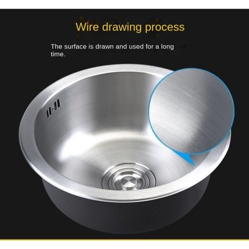 304 Lavabo Sottopiano Rotondo Nano Isola Bancone Bar Piccolo Singolo Lavello Cucina Lavello Acciaio Inox Lavabo Lavaggio Verdure