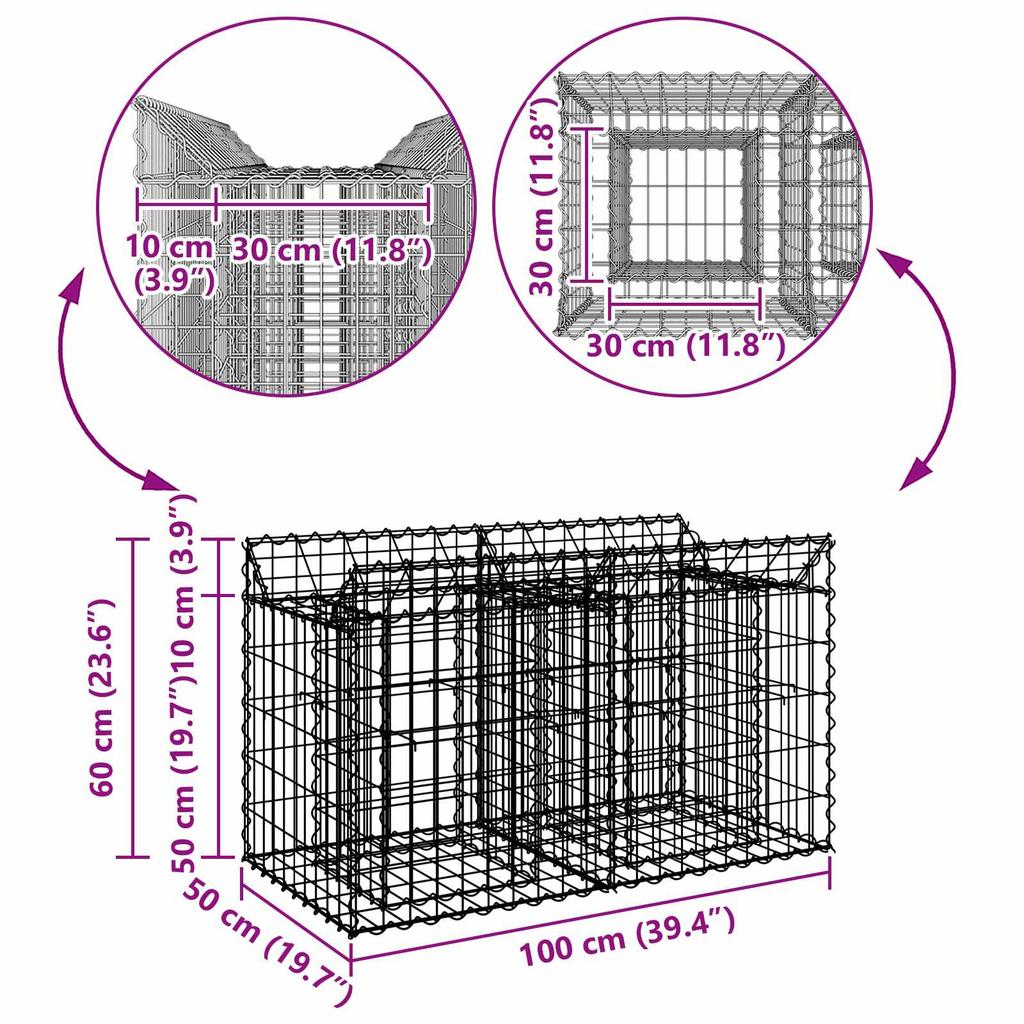 Gabion Raised Bed Silver