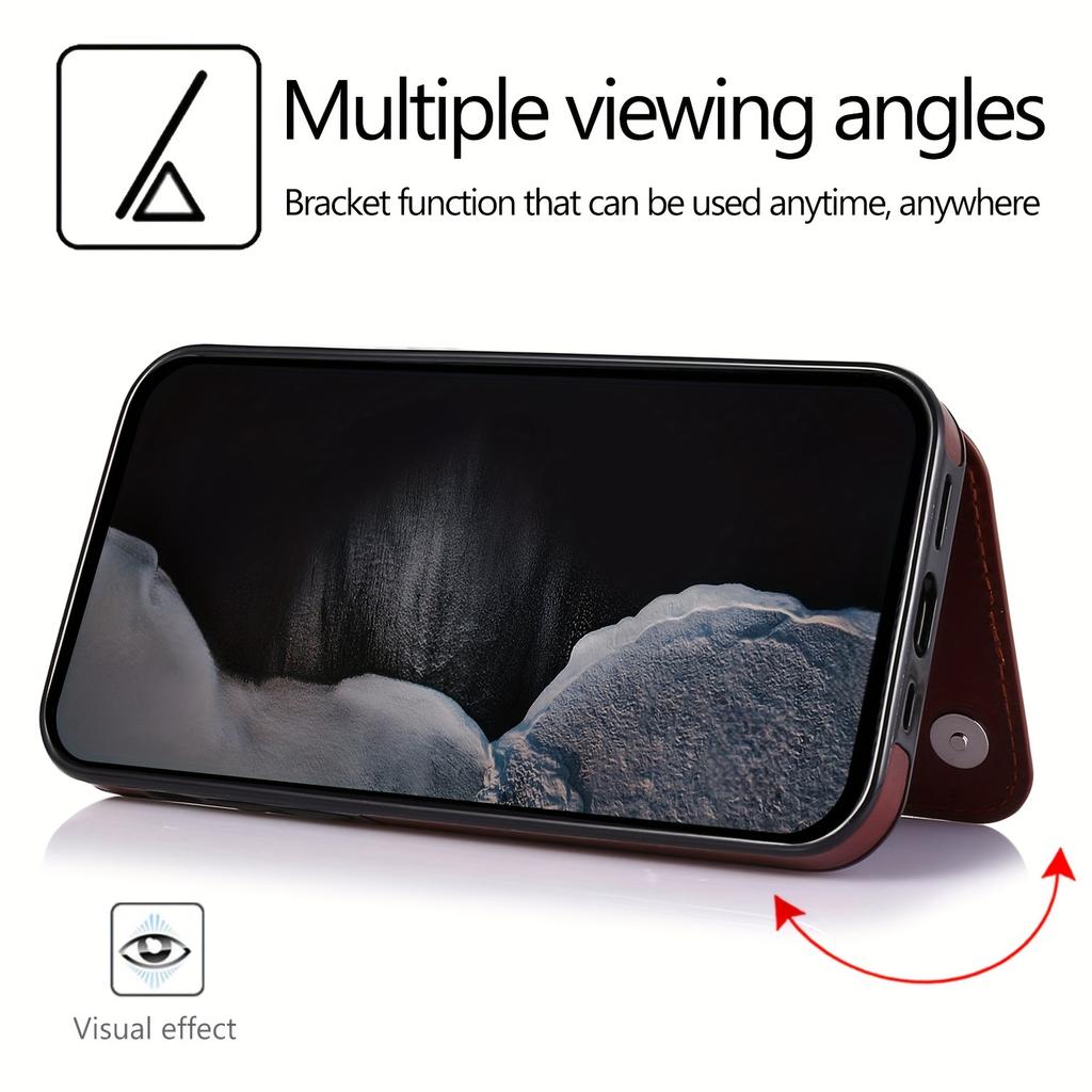 Handytasche, Brieftaschen-Handyhülle mit Kartenhalter, PU-Lederhülle mit Ständer und Kartenfächern, doppeltem Magnetverschluss und langlebiger, stoßfester Hülle für das iPhone