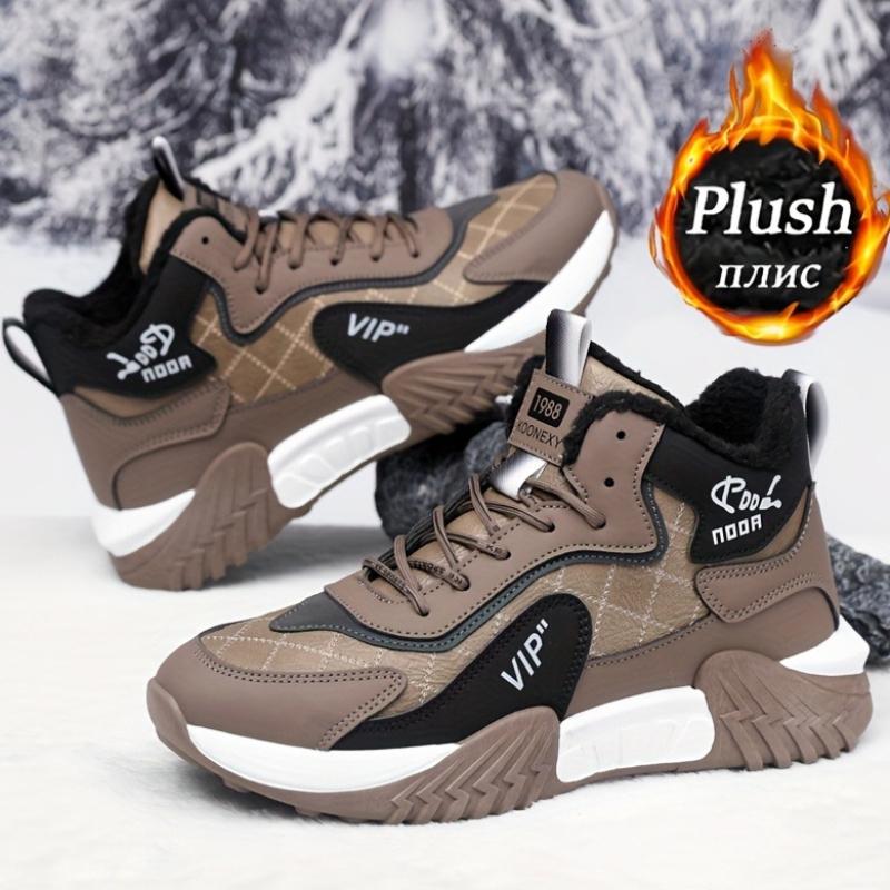Men's Winter Snow Boots with Plush Lining Shoes for Outdoor Sports, Hiking, Travel and Camping Gear