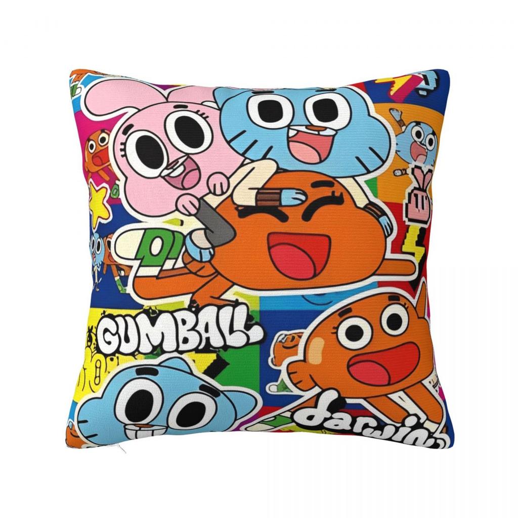 Cartoon Game Gumballs Square Pillowcases Seat Cushion Case Cute Decorative Pillowcase 45*45