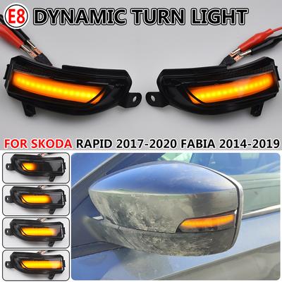 Side Wing Mirror Indicator Dynamic Turn Signal LED Light For Skoda Fabia 2014 2015 2016 2017 2018 Rapid 2017-