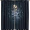 Gothic Dark Misty Forest Curtains Mysterious Horror Foggy Dim Dead Jungle Under Strange Bright Moon Thermal Insulation Blackout Made Of Polyester