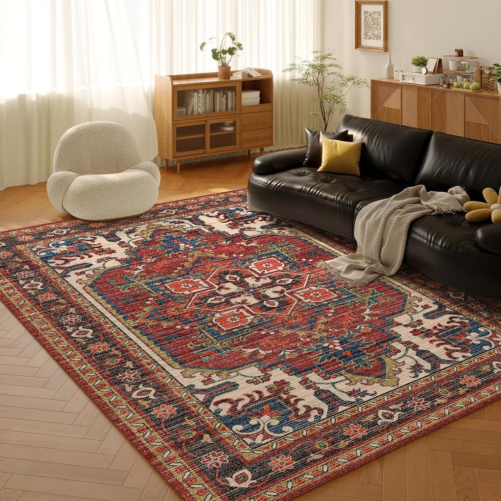 American Retro Ethnic Faux Cashmere Carpet for Living Room and Bedroom