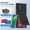 Luxury Flip Kickstand Phone Case For Samsung Galaxy Z Fold 7 6 Fold7 Fold6 5G Folding Bracket Matte Cover with Card Holder